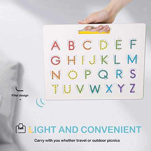 Hautton Magnetic Letters Board 2 in 1 Alphabet Letter Tracing Board Educational 